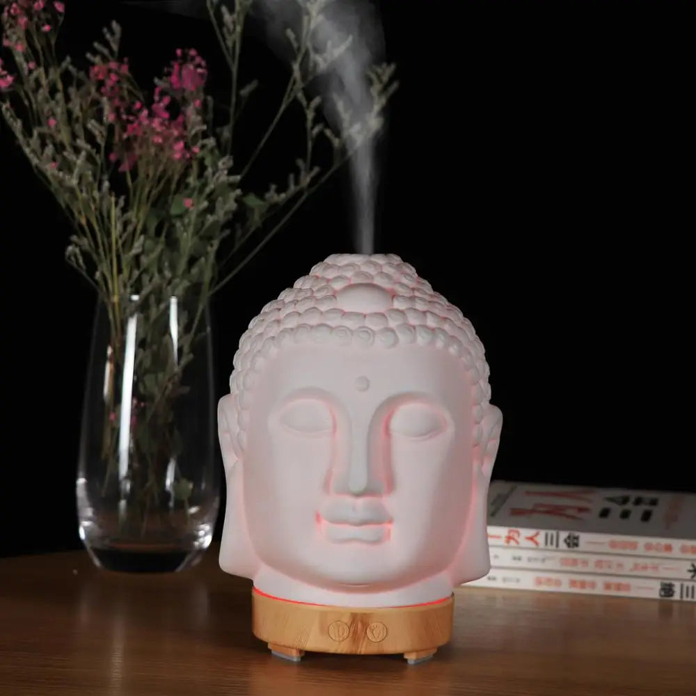 100ml Essential Oil Diffuser Buddha head Humidifier With Night Lamp Aromatherapy Mist Foger Maker Essential Oil Diffuse