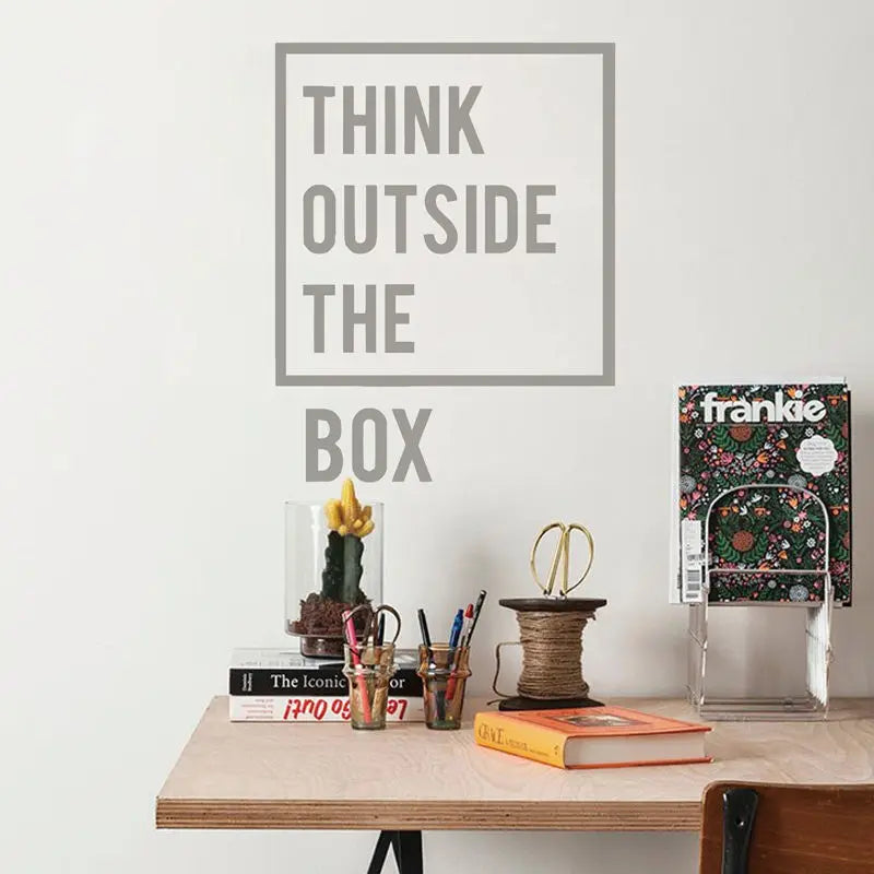 Creative Thinking Inspirational Quotes Wall Decal Motivational Vinyl Wall Stickers for Living Room Study Room Home