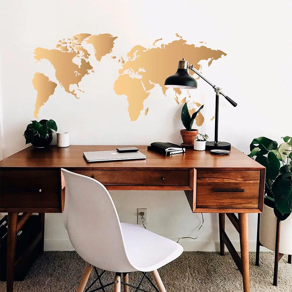 2021 New World Map wall sticker For Office Decoration living room Bedroom vinyl Decor Wallpaper PVC removeable Wall