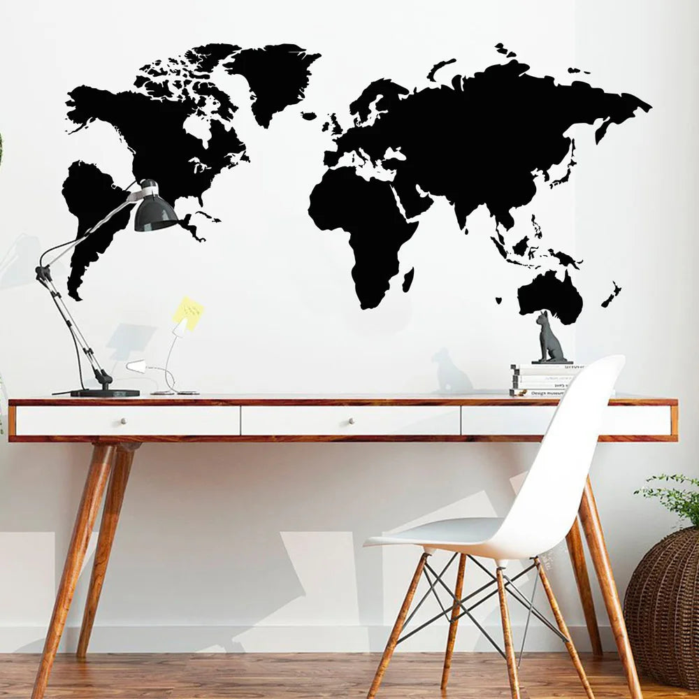 2021 New World Map wall sticker For Office Decoration living room Bedroom vinyl Decor Wallpaper PVC removeable Wall
