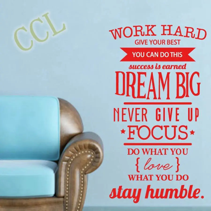 Large Size Office Motivational Quotes Wall Sticker Never Give Up Work Hard Inspirational Quote Wall Decals Office Wall