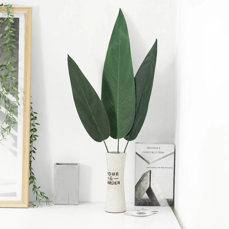 87CM Artificial Banana Leaf Plastic Tropical Plants Monstera Flower Arrangement Material Used For Home Office Hotel