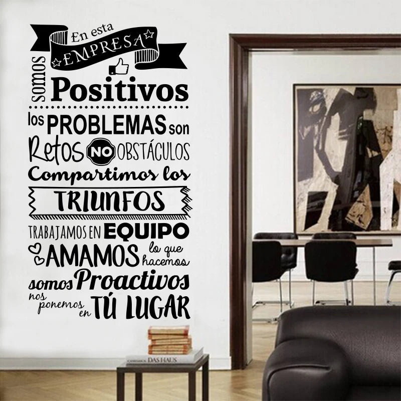 Removable Vinyl Sticker with Spanish phrase Inspirational Poster for Office Decoration Living Room Mural