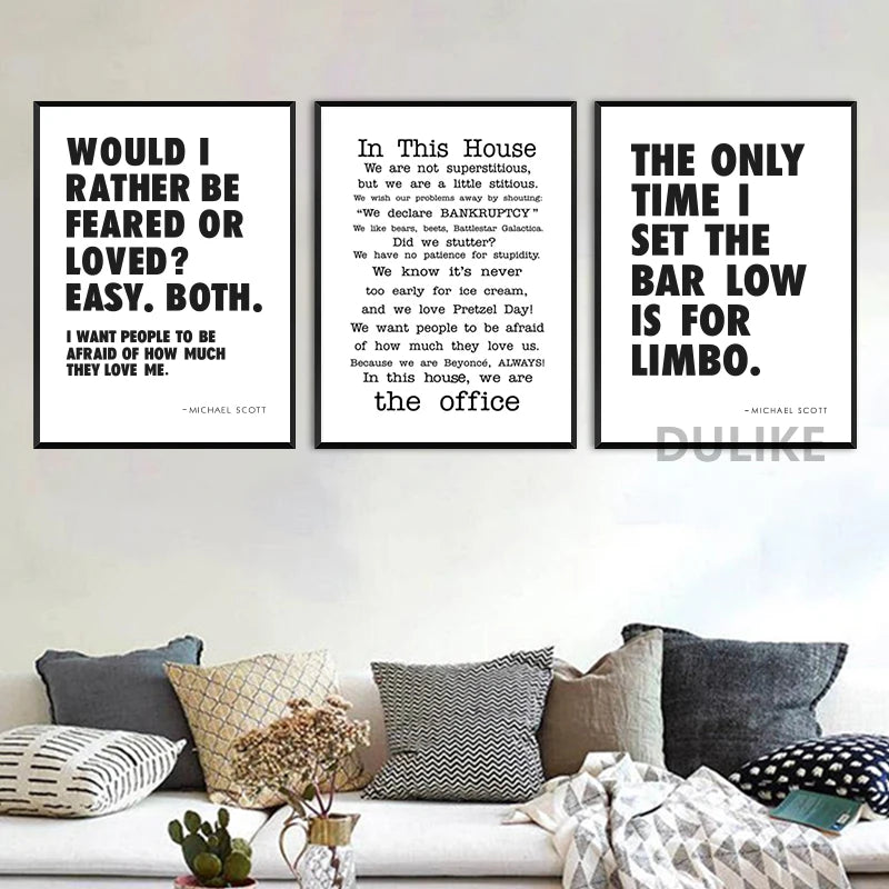 The Office TV Show Art Canvas Poster Painting Michael Scott Quotes Wall Picture Print Office Home Minimalist Decoration