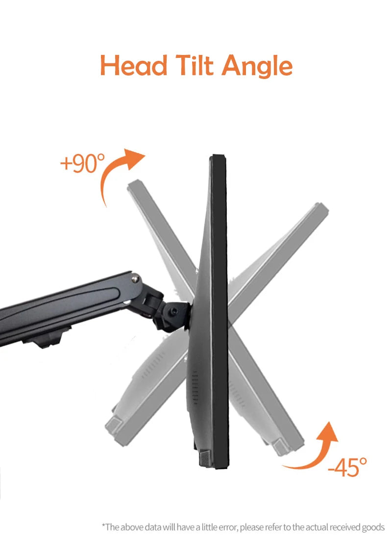 Hyvarwey GC08-12 Desktop Monitor Mount Bracket for 13 to 27-Inch LCD Screens Rotate & Tilt Adjust Monitor Desk Stand