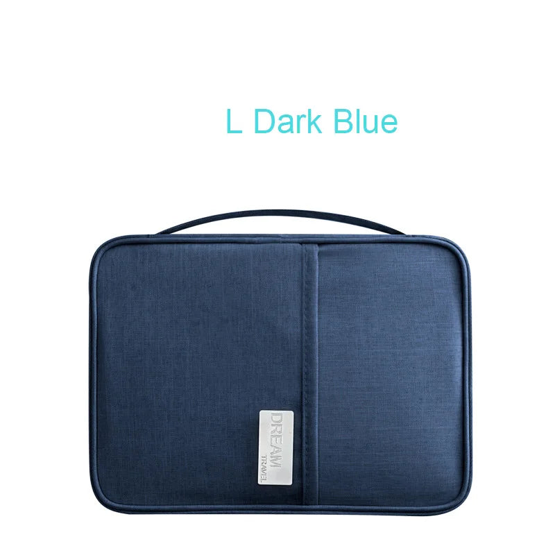 Family Passports Holder Creative Waterproof Document Case Organizer Travel accessories Document Bag Cardholder - Dark