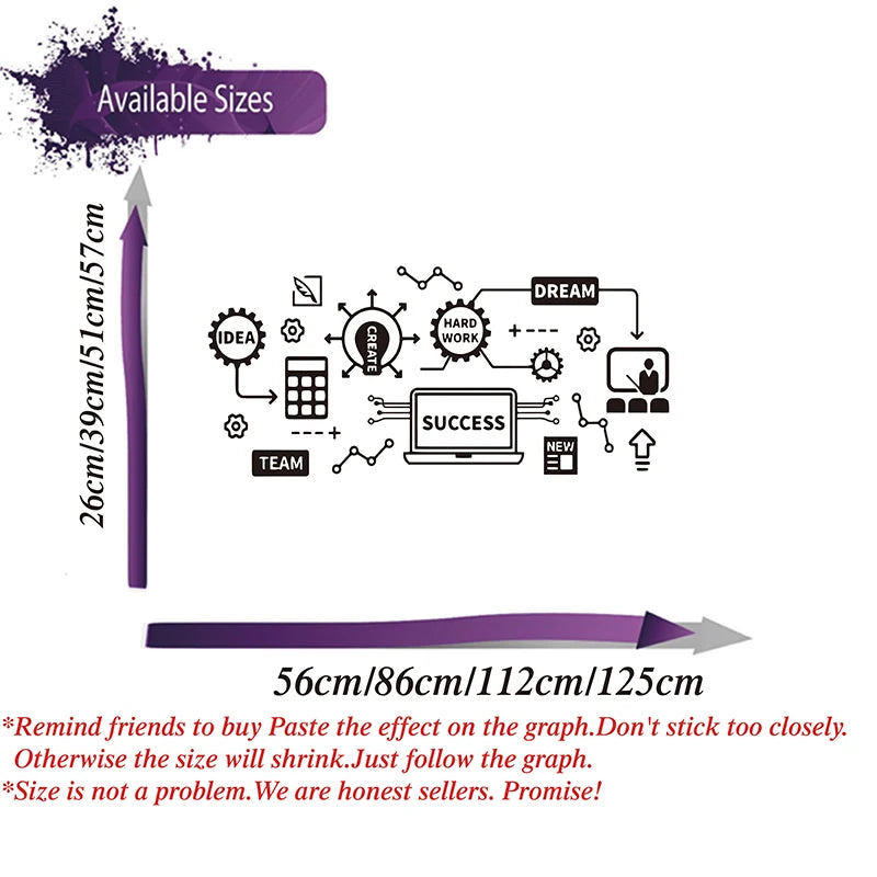 Large Office Teamwork Success Hard Work Wall Sticker Dream Team Inspirational Motivational Quote Geek Wall Decal Vinyl