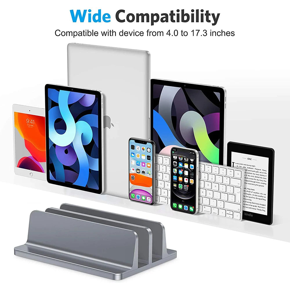 Vertical Laptop Stand Aluminium Adjustable Portable Notebook Mount Support Base Holder For MacBook Pro Air Accessory