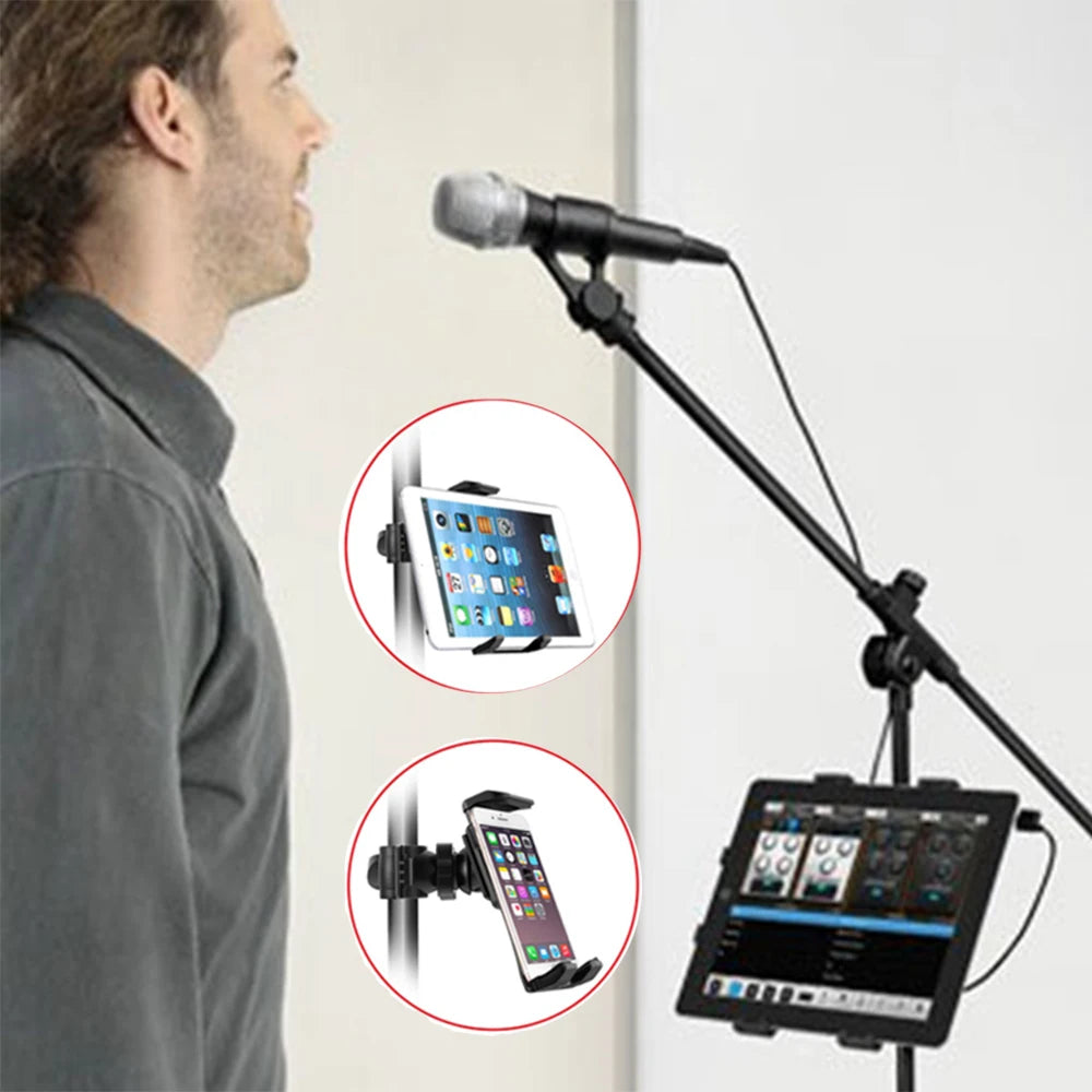 tablet-holder-and-phone-holder-for-microphone-stand-abc-plastic-mount-for-apple-ipad-for-iphone-4-5-10-5-ereader-car-backseat