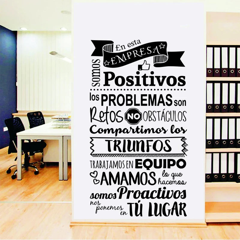 Removable Vinyl Sticker with Spanish phrase Inspirational Poster for Office Decoration Living Room Mural