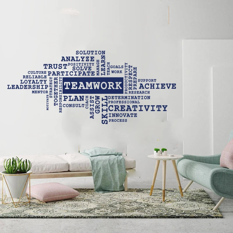 Teamwork Success Office Wall Sticker School Office Team Work Trust Leadership Inspirational Motivational Quote Wall