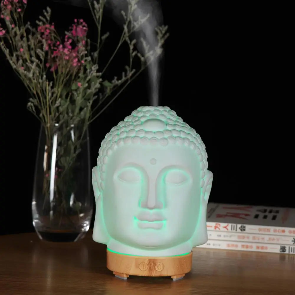 100ml Essential Oil Diffuser Buddha head Humidifier With Night Lamp Aromatherapy Mist Foger Maker Essential Oil Diffuse
