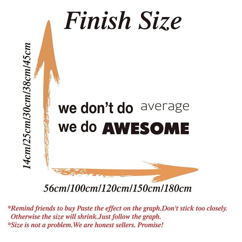 Large Office Inspirational Quote Teamwork Wall Sticker We Don’t To Average Do Awesome Wall Decal Office Vinyl Home Decor