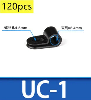 120pcs/bag Nylon R-Type Cable Clip buckle Wire Clamp line Organizer Hose Mounting Fixed Fasteners Hardware Electrical