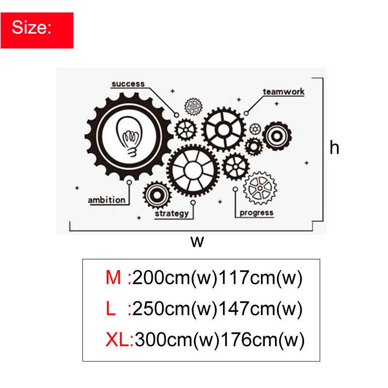 Creative Mechanical Gear Mirror Wall Stickers Office Wall 3D decor Corporate Culture Wall Inspirational Sticker Home