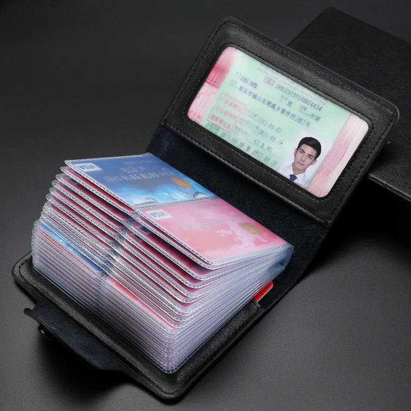 New Genuine Leather Function 40 Bits Card Case Business Card Holder Men Women Credit Passport Card Bag ID Passport Card