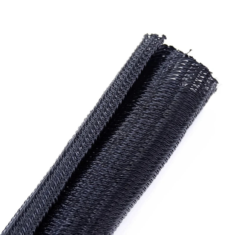 Expandable Cable Sleeve Self Closed PET Braided Management Auto Line Overlaps Flexible Loom Split Pipe Tube Wire Wrap