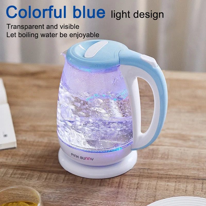 High Borosilicate Glass Kettle transparent blue light boiling water household kettle automatically power off prevent