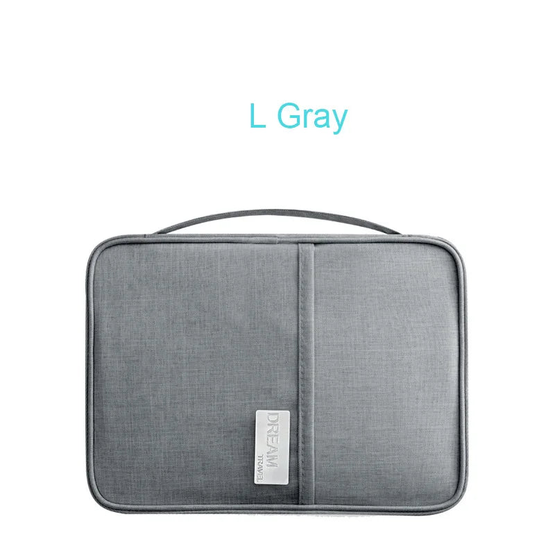Family Passports Holder Creative Waterproof Document Case Organizer Travel accessories Document Bag Cardholder - Gray L