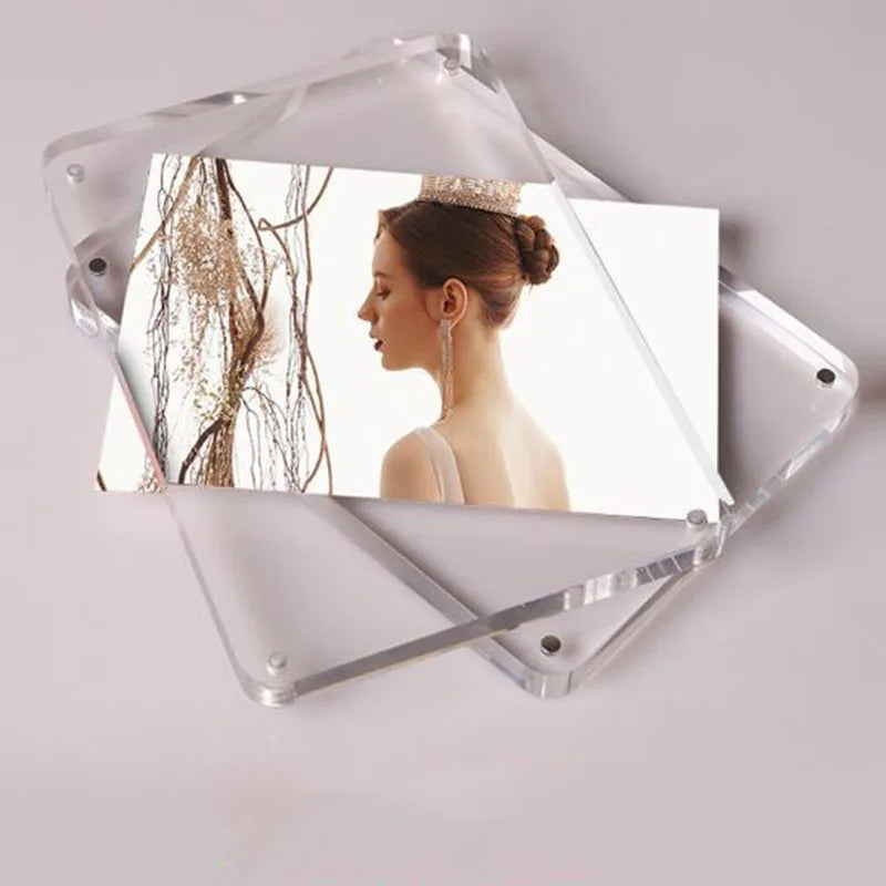 6inch/7inch/8inch Acrylic Photo Frame Crystal Picture Frame Creative Desktop Ornament for Office Home Decor
