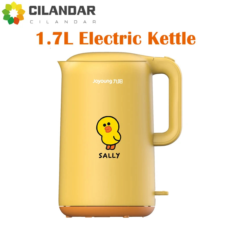 joy-1-7l-oung-electric-kettle-304-stainless-steel-double-layer-anti-scalding-boiling-water-pot-1800w-cartoon-friend-line-sally