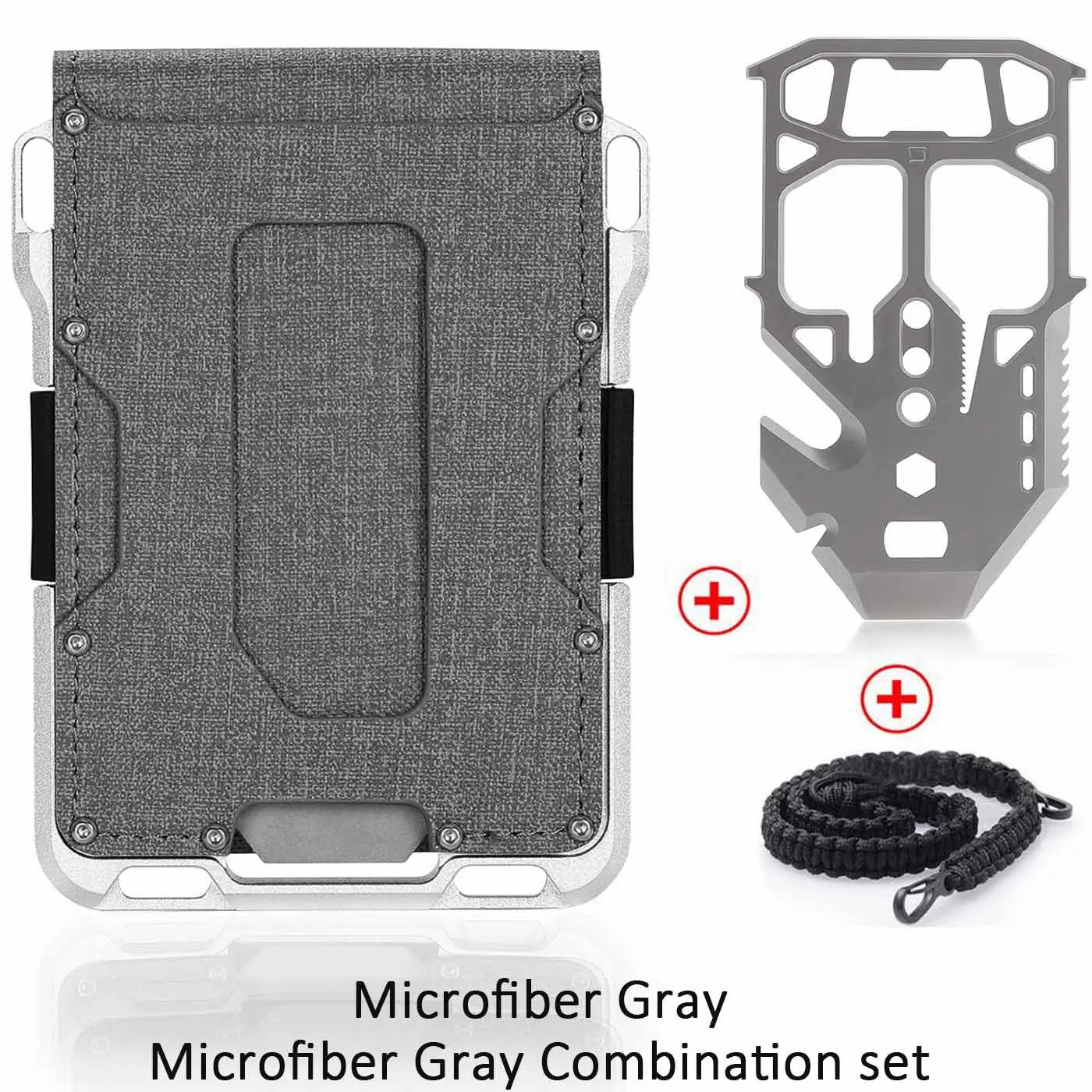 VM FASHION KISS Minimalist Wallet Set Genuine Leather Metal Rfid Credit Card Holders Antithieft Bifold Money Bag