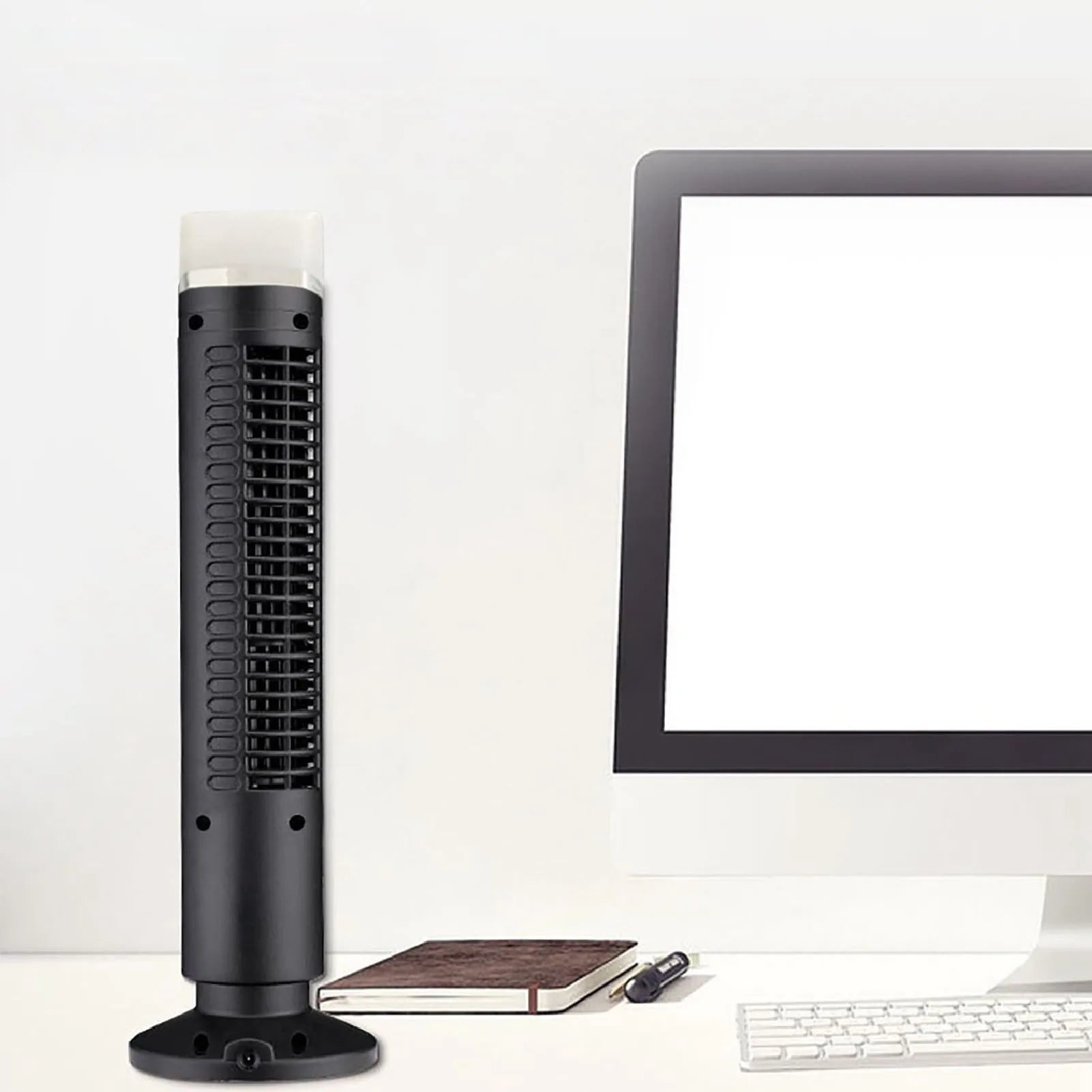 Bladeless Tower Fan Portable USB Desk Fan Lighted Design Energy Saving Environmentally Friendly Home Bedroom Office