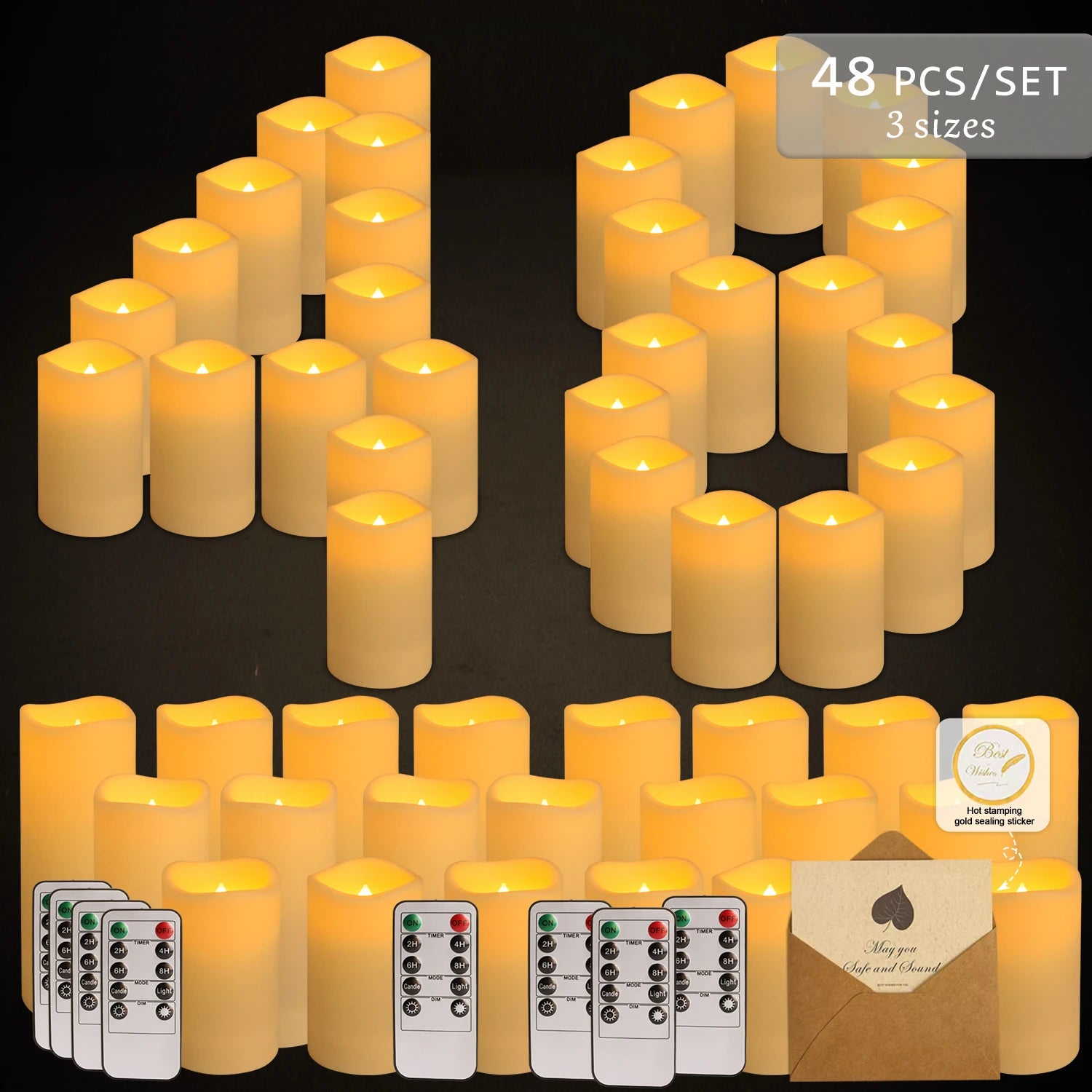 4-144 units/set of waterproof indoor flameless LED candle lights Christmas home decoration wedding holiday decoration