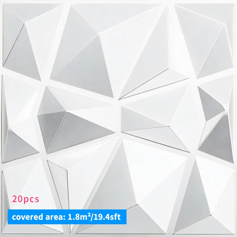 20PCS 3D Wall Panels 30x30cm Indoor Wall Decoration for Living Room Bedroom Hotel Office Mural Tile-Panel-Mold 3D Wall