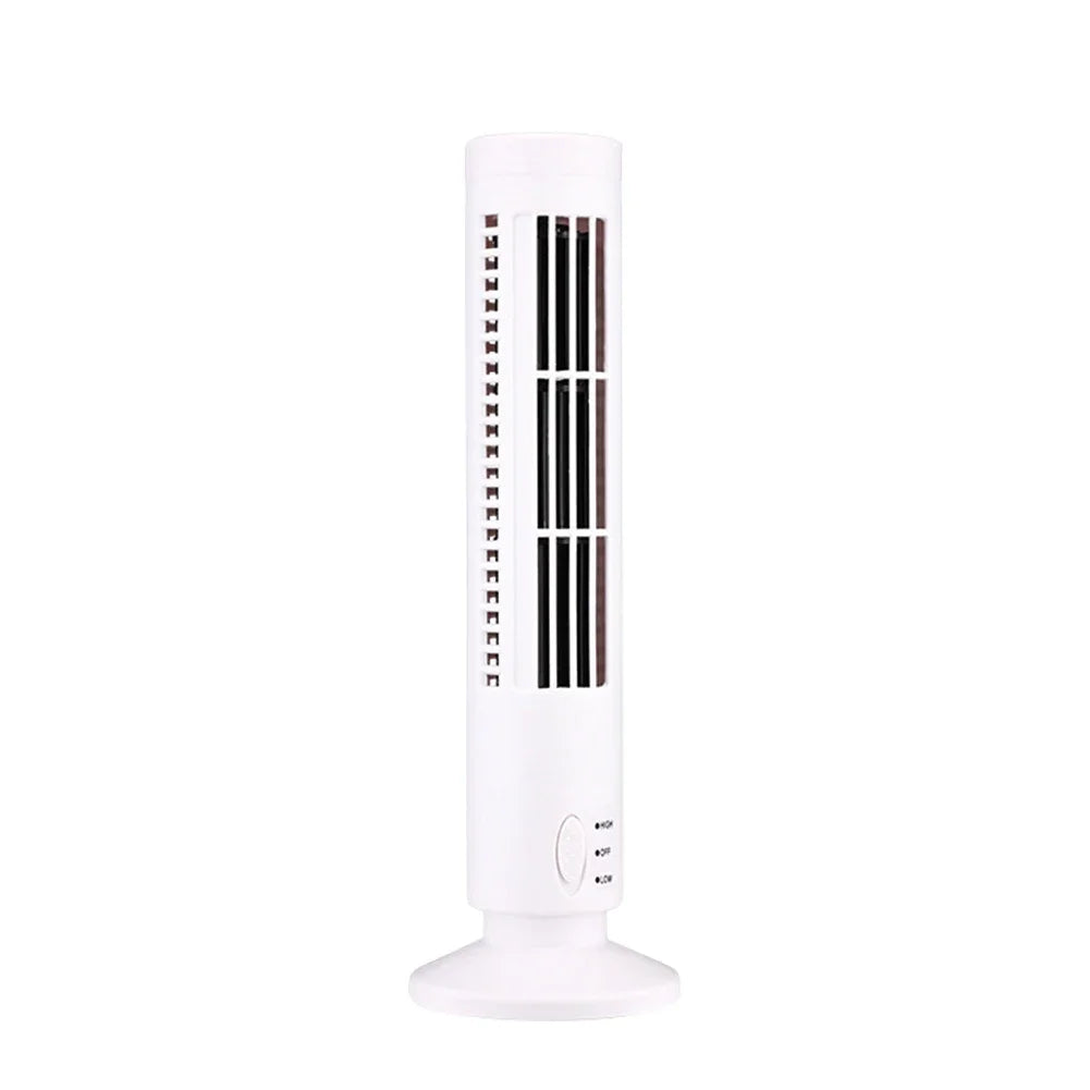 LED Tower Fan Bladeless Cooling Fan 2 Gear Speed No Leaf Air Conditioner Portable Electric Floor Fan for Living Room