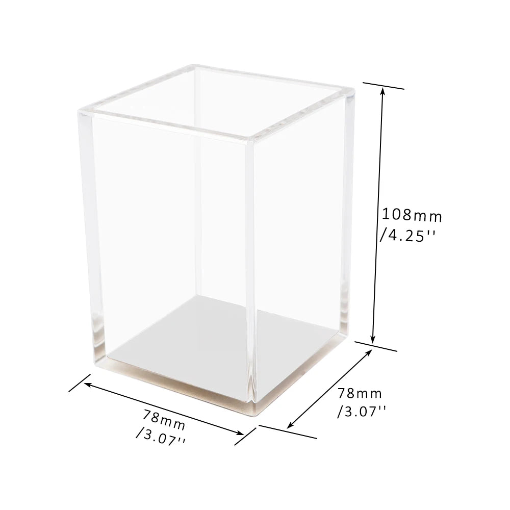 Pen Holder Clear Acrylic Makeup Brush Holder Pencil Holder Desk Organizer Cup Rose Gold Pencil Pot Office Organizer