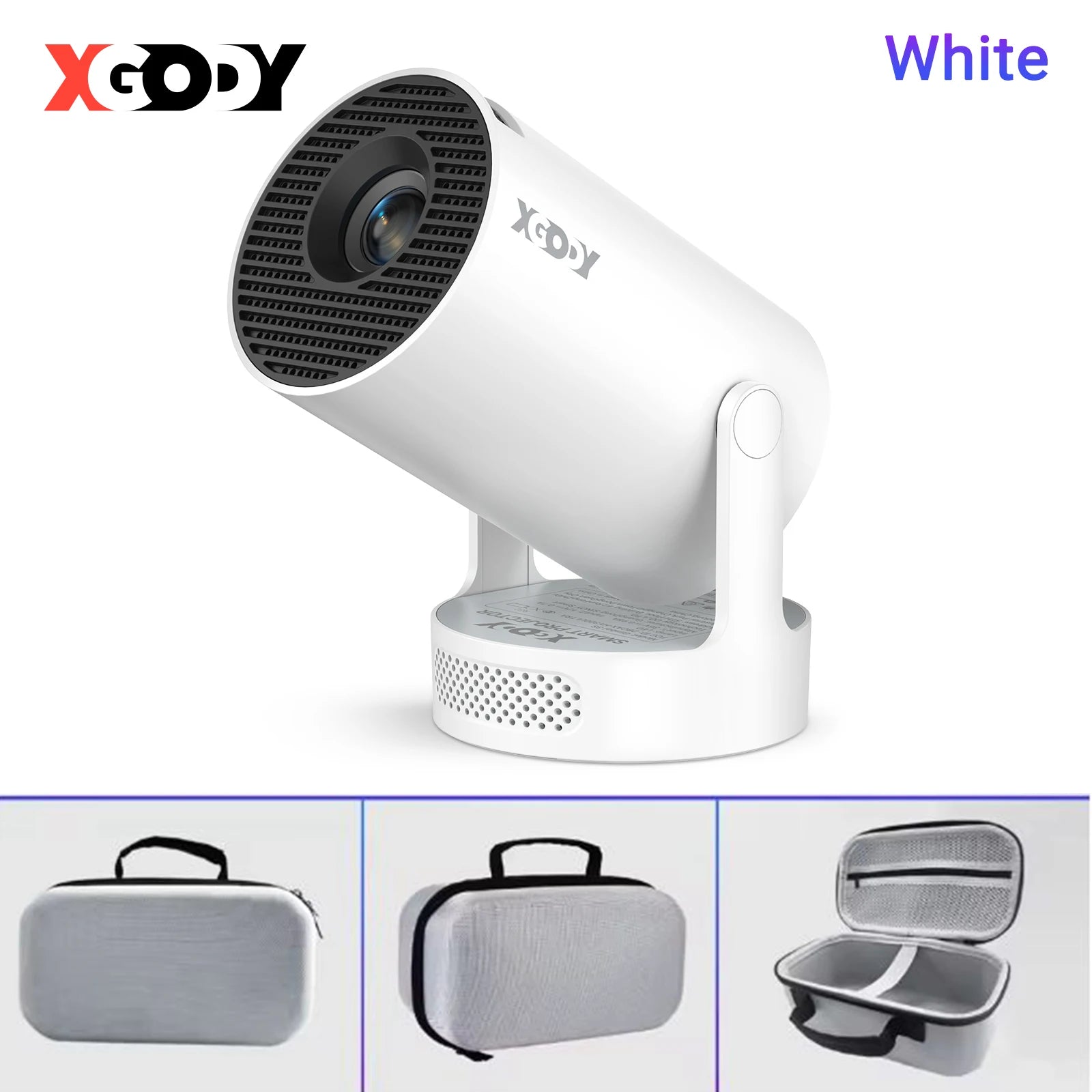 XGODY 4K HY300 Pro+ Projector Built-in 5W Speaker 1280*720P Android 11 12000 Lumens Wifi6 BT5.4 Portable Outdoor