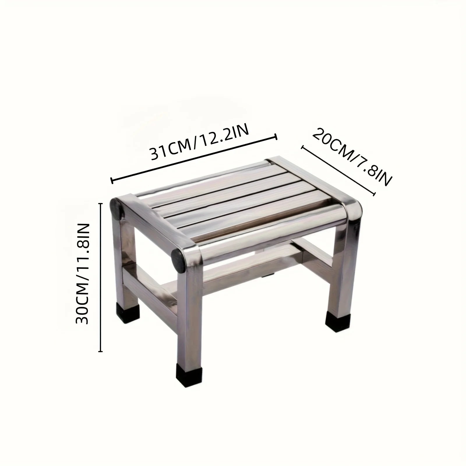 Multi Functional Stainless Steel Stool - Durable Thick & Sturdy Stool Ideal for Living Room Bathroom Kitchen Corridors