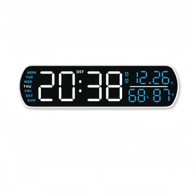 LED Alarm Clock TEMP Humidity Date Week Display Dual Alarm Timer Countdown DST Snooze Auto Dimming 12/24H Digital Table