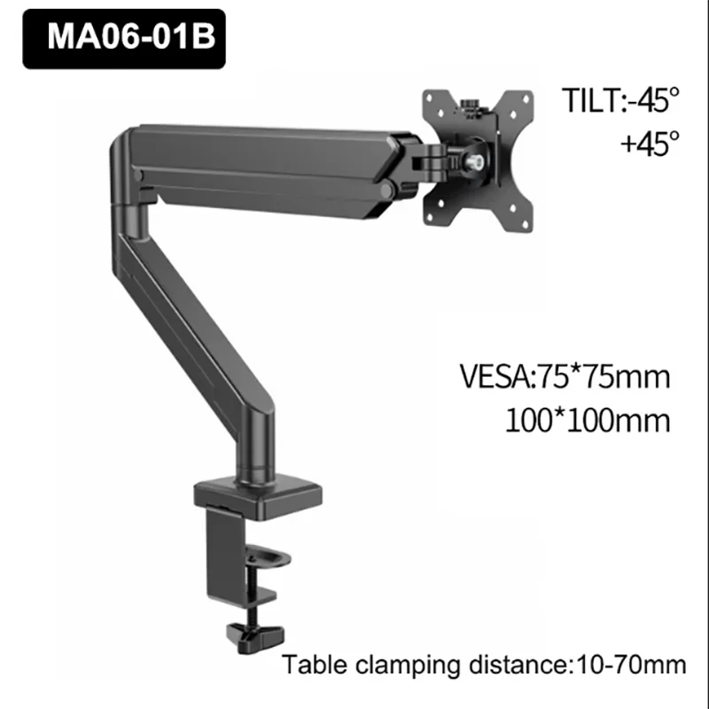 BEISHI Single Monitor Bracket for 13-32in adjustable Monitor holder Universal Computer screen load 2-9kg Gas SpringTV