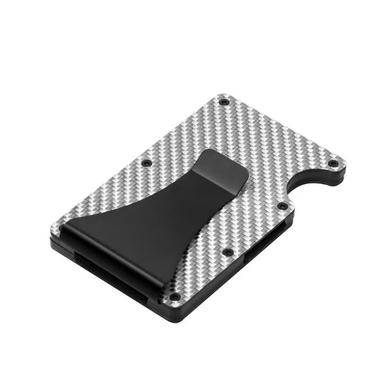 Forged Carbon Fiber Card Holder Wallet Men Clip Money Bag Cardholder Aluminium Metal RFID Slim Luxury Cartera Hombre