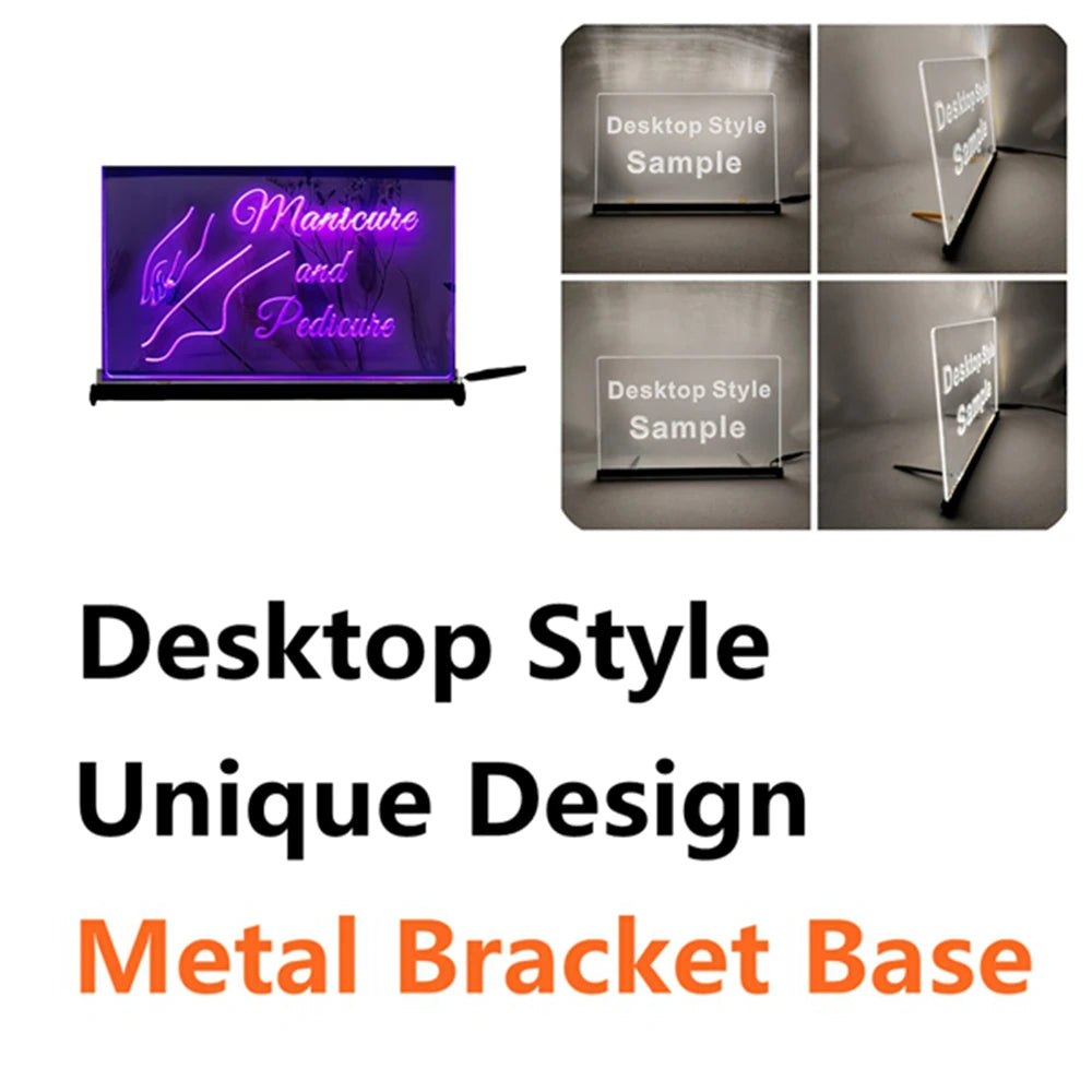 Manicure and Pedicure Art Decor For Salon Girls Room-LED Neon Sign-3D Carving Wall Art