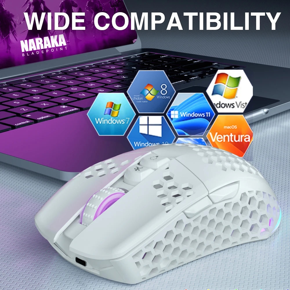 SM600 3-Mode Connection Wireless Gaming Mouse Ergonomic Design Rechargeable Mice Macro Software Zero Latency
