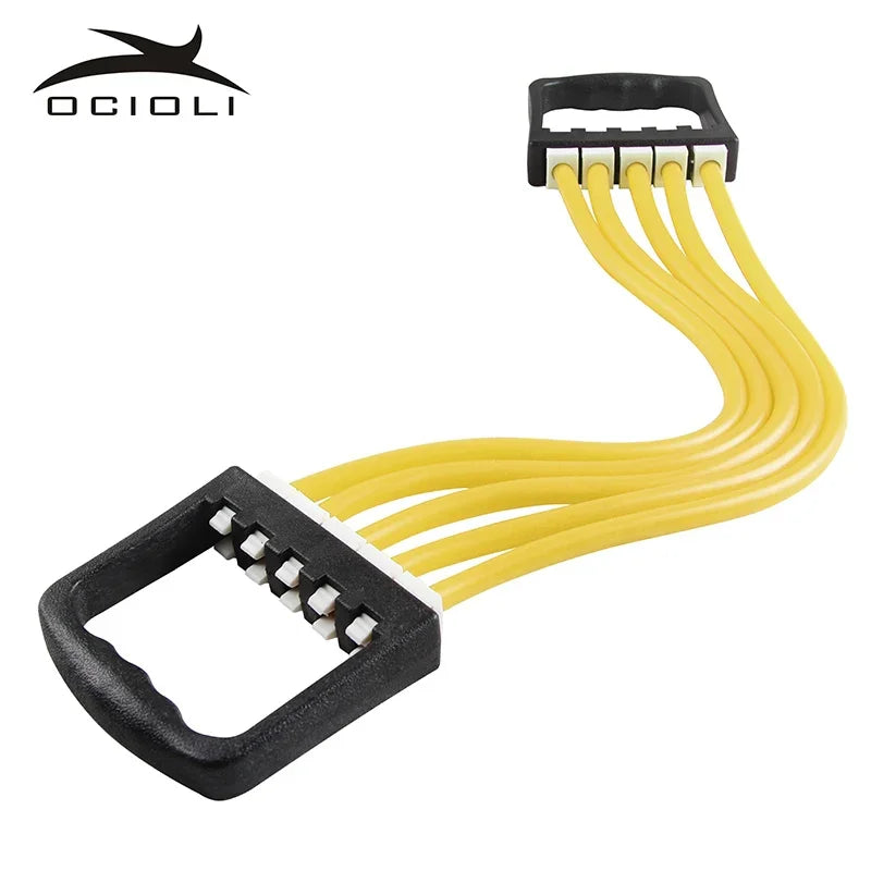 TPR Portable 5 Tubes Chest Expander Puller Exercise Fitness Resistance Bands Elastic Cable Rope Yoga Indoor Sports