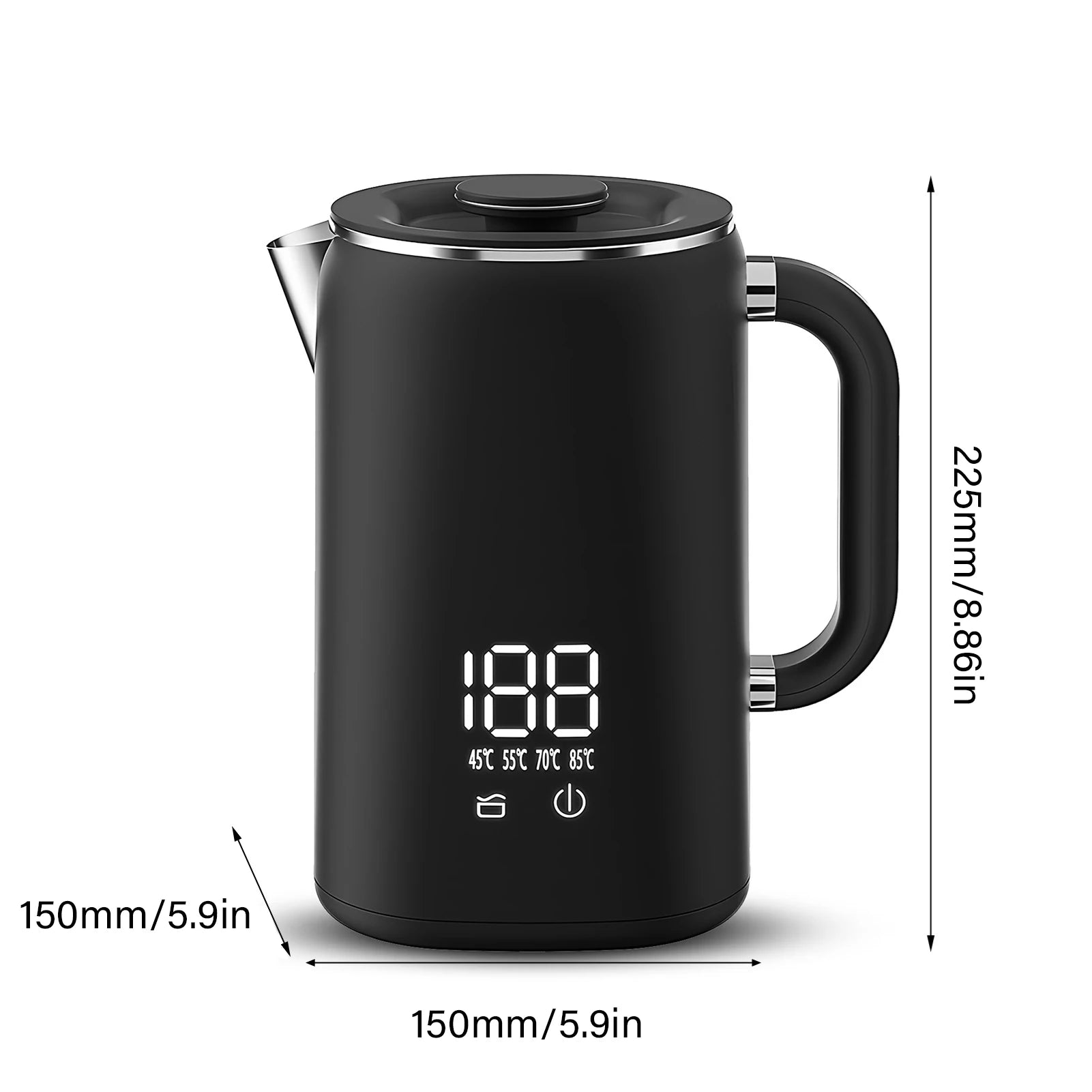 1.7L Electric Kettle Large Capacity Thermostatic Kettle Automatic Heat Preservation Teapot 304 Stainless Steel Liner