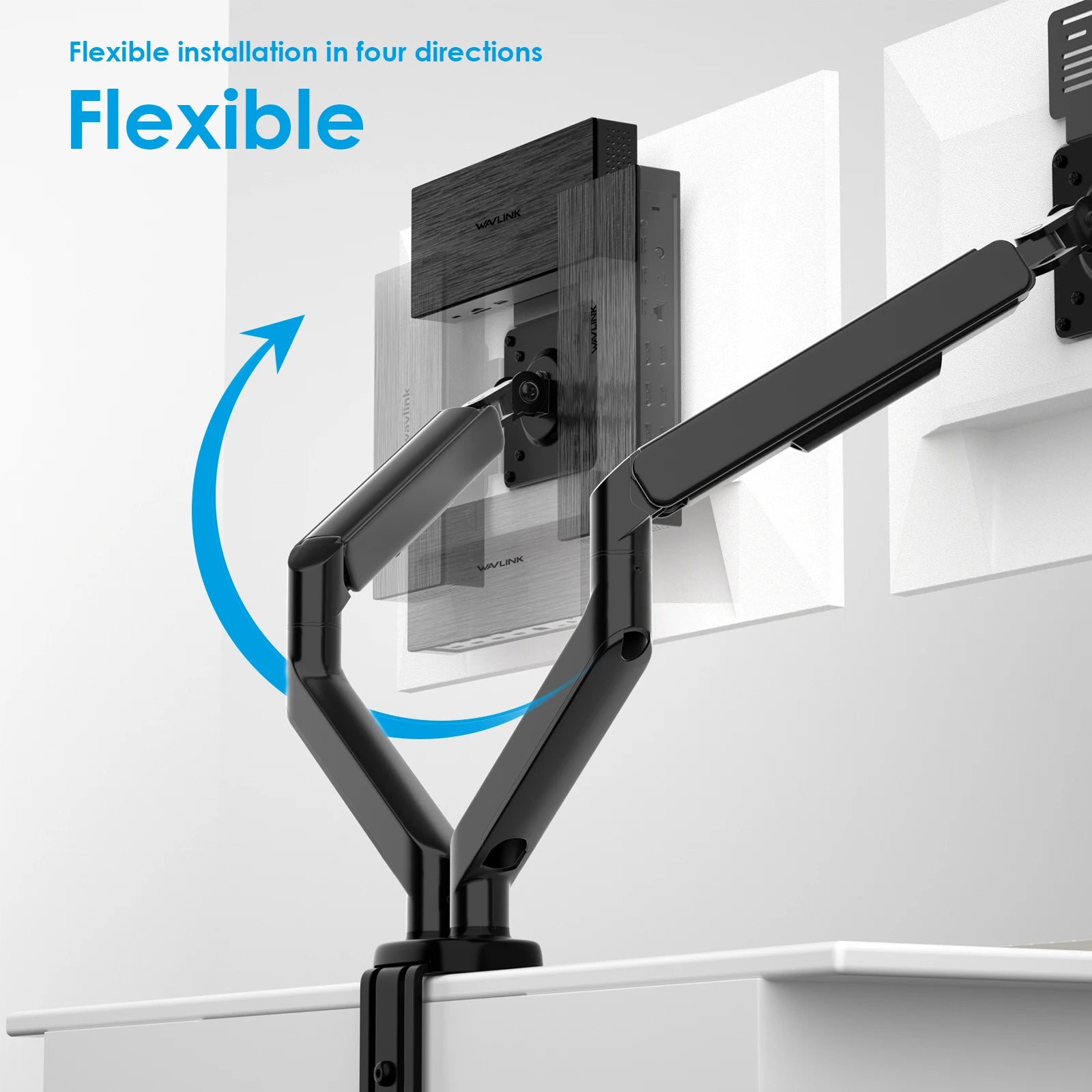 WAVLINK Docking Station Mount for Workstation Behind Monitor Vesa Mounting Electrolytic Iron Dock Holder Vesa Mount
