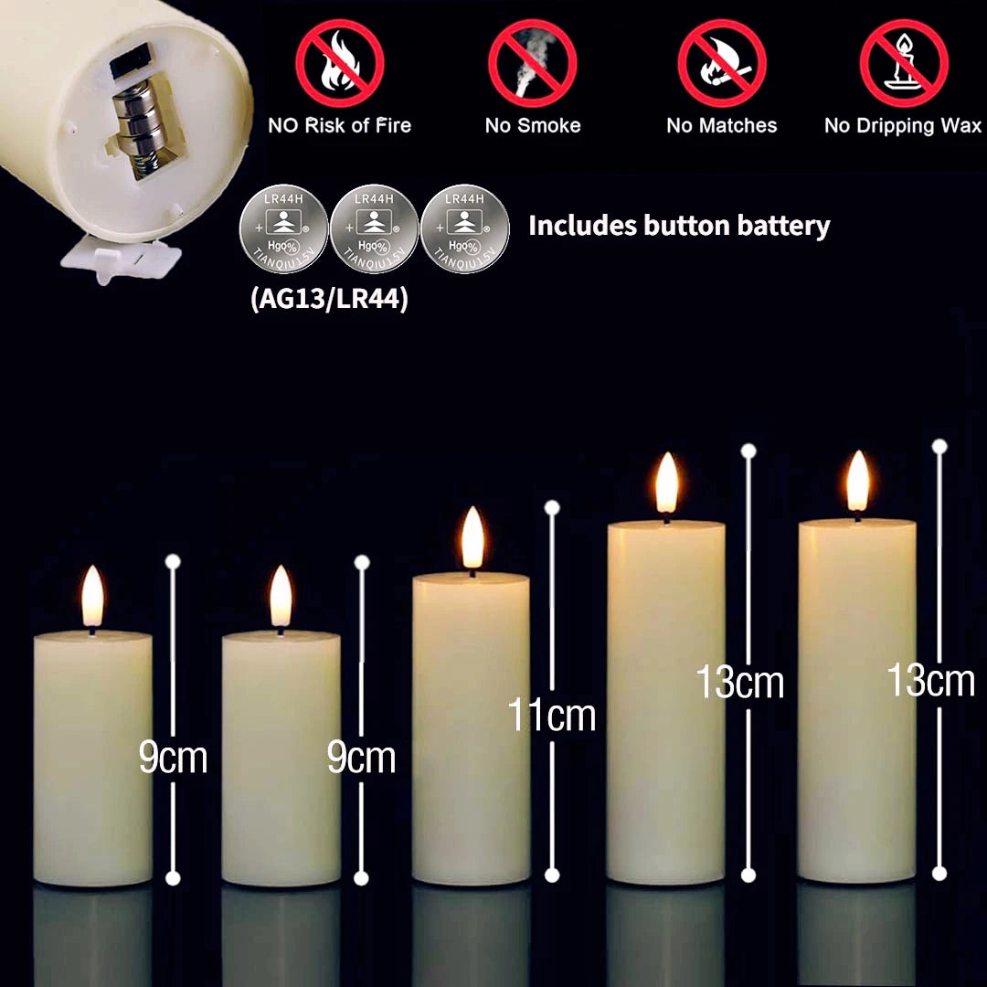 6-120PCS Led Candles Bulk Flickering Flameless Candles Battery Operated Fake Pillar Candle Wedding Birthday Party Decor