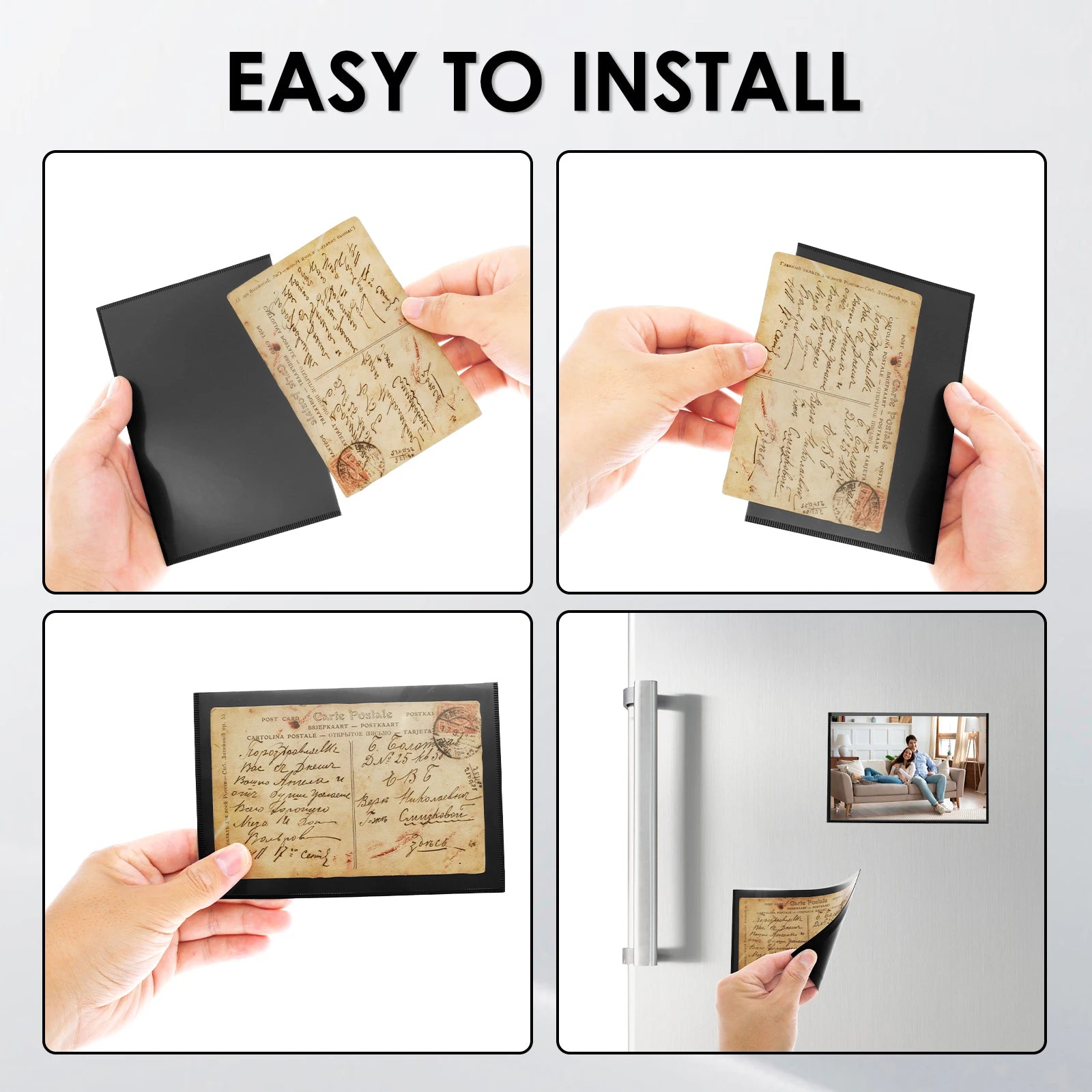 24/10pc Magnetic Picture Frames Fridge Magnet Photo Frame Card Holder Refrig Window Whiteboard Office Cabinet PVC Photo