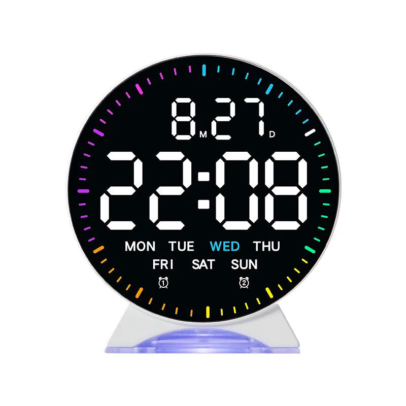 Personalized Jumping Seconds Display Electronic LED Alarm Clock Desktop Ambient Light Decor USB Table Clock with Auto