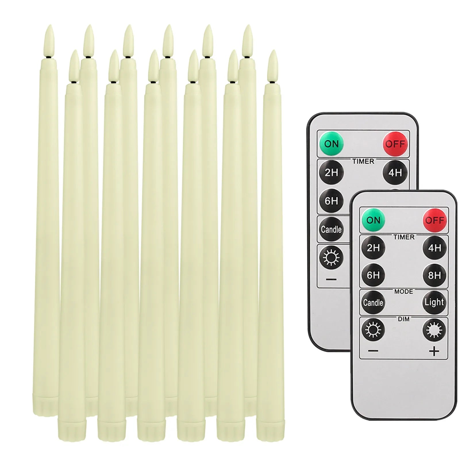 Pack of 12/24Pc LED Flameless Flickering Taper Candles with Remote Battery Operated Tea Lights Home Wedding Decor