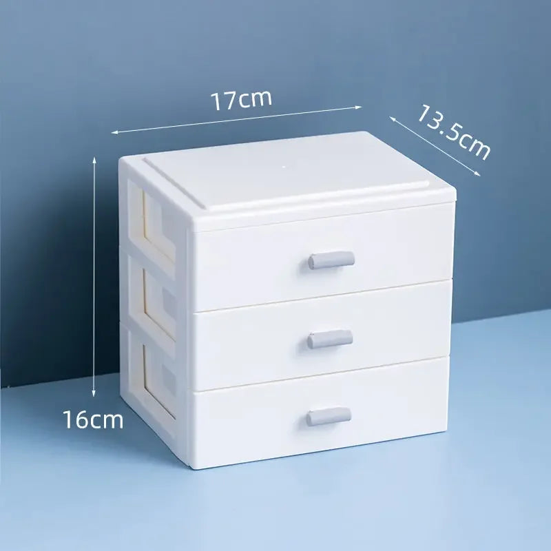 2/3/4 Layers Desktop Organizer Drawer Makeup Storage Box Jewelry Container Large Capacity Mask Office Storage Medicine