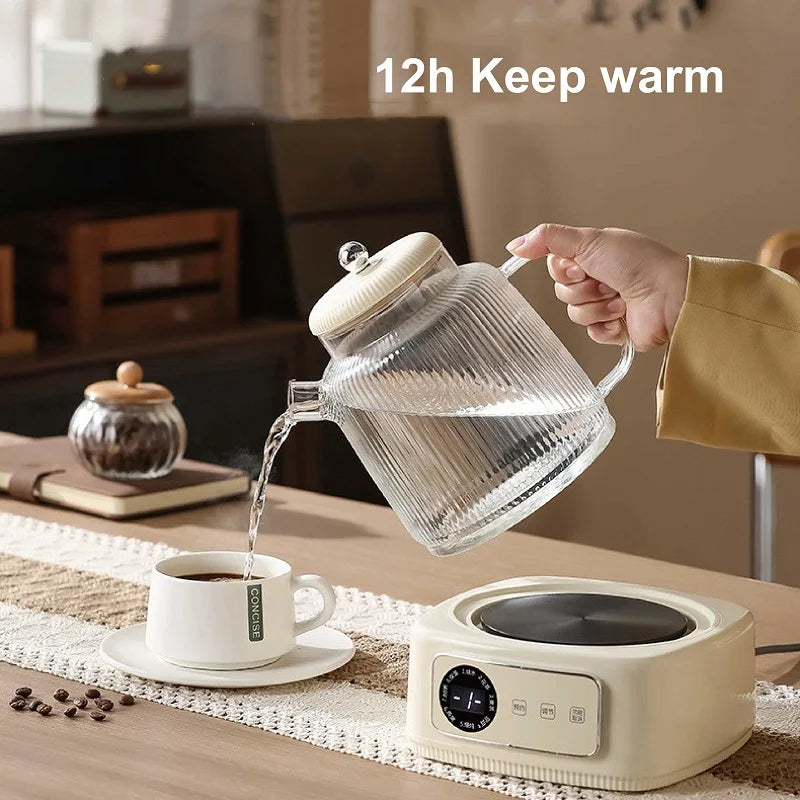 1.5L Health Kettle Temperature Adjust Glass Tea Maker MultiFunction Office Appointment Flower Teapot Portable Electric
