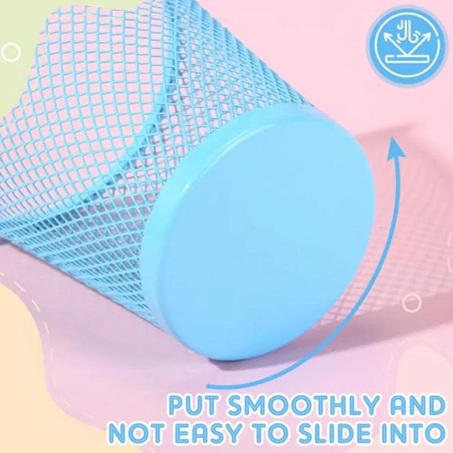 Sherr 12 Pcs Mesh Pen Holder Back to School Supplies Bulk Pastel Pencil Cup Holder for Classroom Cute Pencil Organizer