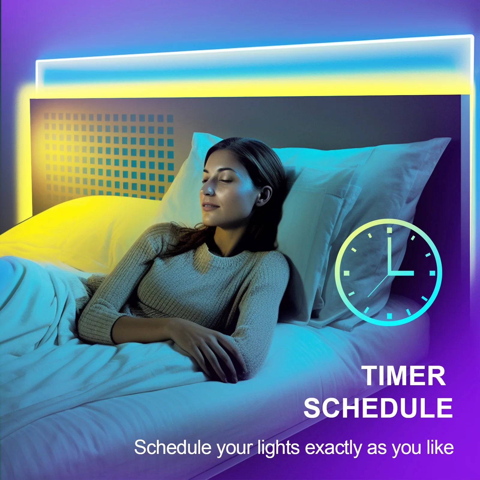 100FT WIFI LED strip lights music synchronization RGB LED light with remote control and application.