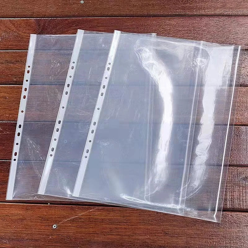 25PCS Clear Plastic A5B5A4A3 Folder Bags for Documents Transparent Sheet Loose Leaf Filling Protectors Notebook Binder